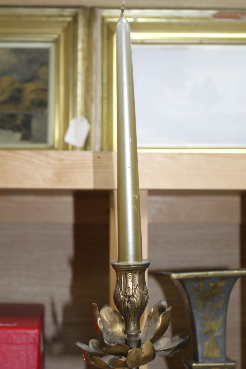 A spelter figural three branch candelabra, height 71cm